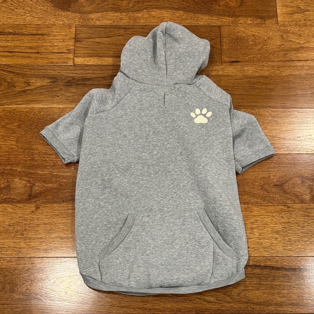 Top Paw Gray Hoodie with White Paw Print